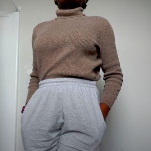 Reference Point Brown Ribbed Turtleneck Sweater